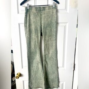 Super Trendy Green White Washed Bell Bottom Pants